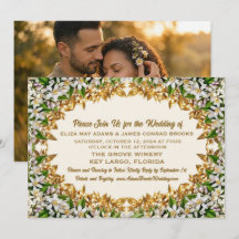 Invitación de boda con foto de Flor de Azahar de F
