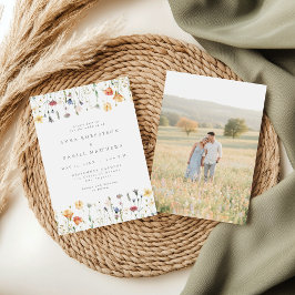 Invitación de boda con foto de flor silvestre past