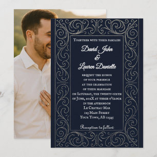 Invitación de boda con foto de la Marina Real