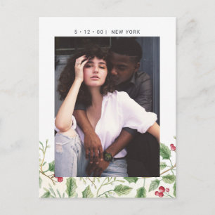 Invitación de boda con foto de Navidad para guarda