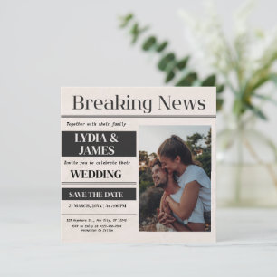 Invitación de boda con foto de noticia de última h