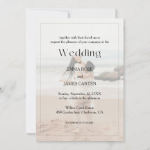 Invitación de boda con foto de superposición minim
