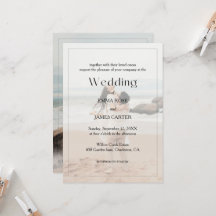 Invitación de boda con foto de superposición minim