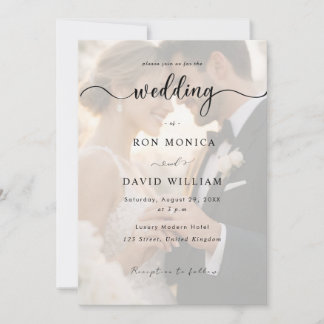 Invitación de Boda con Foto de Superposición Mínim