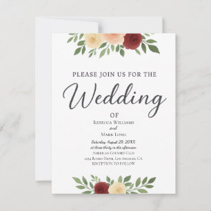 Invitación de Boda con Foto de Superposición Simpl