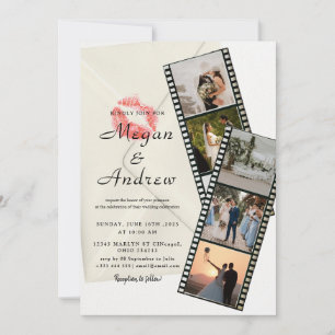 Invitación de boda con foto de tira de película