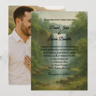 Invitación de boda con foto de Velvet Rapids