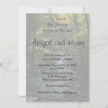 Invitación de boda con foto del bosque al cuidado