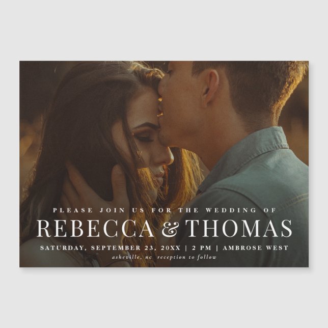 Invitación de boda con foto elegante moderna (Anverso)