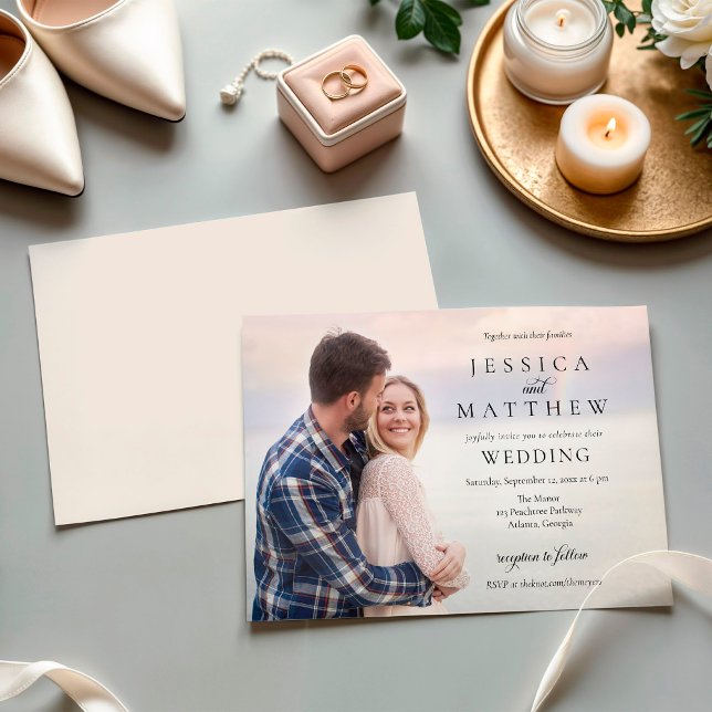 Invitación de boda con foto elegante moderna (Subido por el creador)