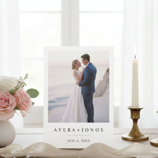 Invitación de boda con foto elegante y moderna