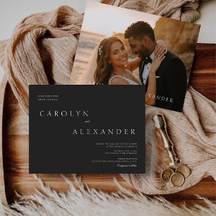 Invitación de Boda con Foto Elegante y Moderno con
