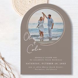 Invitación de Boda con Foto en Arco y Nombres en S