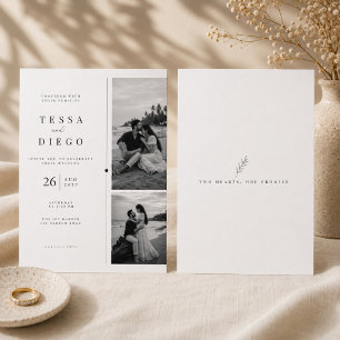 Invitación de boda con foto en blanco y negro mini