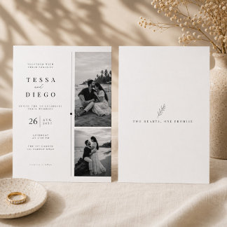 Invitación de boda con foto en blanco y negro mini