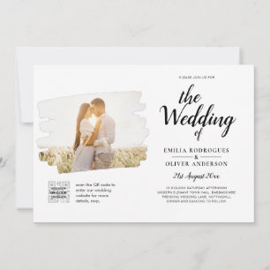 Invitación de Boda con FOTO en Blanco y Negro Mode