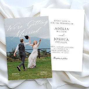 Invitación de boda con foto estética