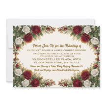 Invitación de boda con foto floral de rosa de Nuev