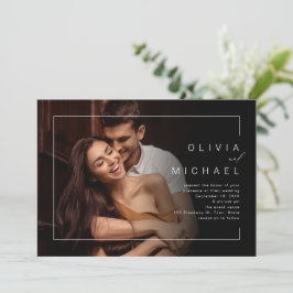 Invitación de boda con foto minimalista chic moder