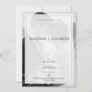 Invitación de Boda con Foto Minimalista Elegante