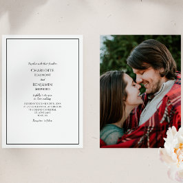 Invitación de boda con foto minimalista simple