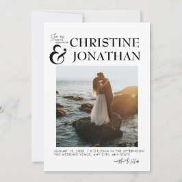 Invitación de boda con foto moderna