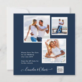 Invitación de boda con foto moderna código QR RSVP