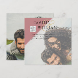 Invitación de Boda con FOTO moderna CÓDIGO QR RSVP