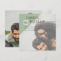 Invitación de Boda con FOTO Moderna Código QR Rsvp