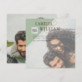 Invitación de Boda con FOTO Moderna Código QR Rsvp