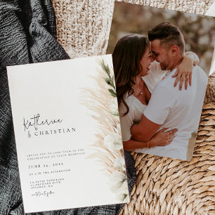 Invitación de boda con foto moderna minimalista rú