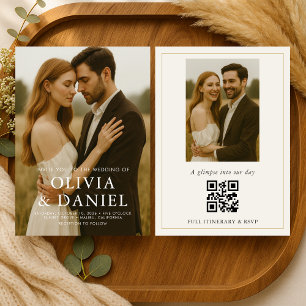 Invitación de Boda con Foto Moderna Simple