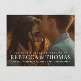 Invitación de boda con foto moderna y presupuesto