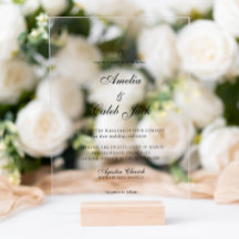 Invitación de boda con foto monograma moderna