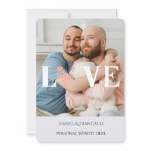 Invitación de boda con foto, nombres y fechas pers