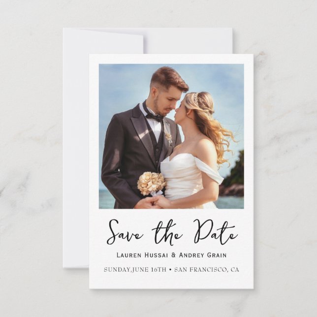 Invitación de Boda con Foto para Guardar la Fecha (Anverso)