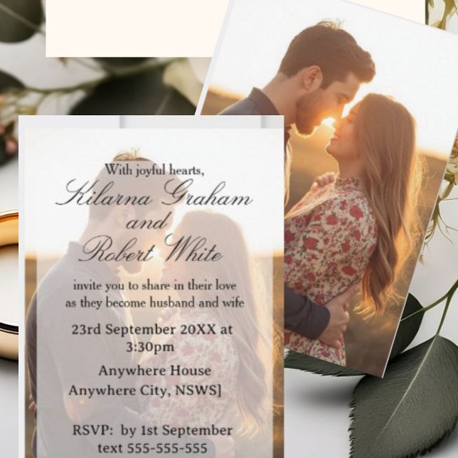 Invitación de boda con foto personalizada (Subido por el creador)
