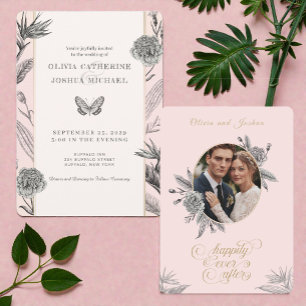 Invitación de boda con foto personalizada Birds of