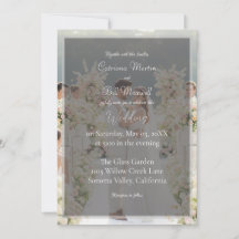 Invitación de boda con foto personalizada elegante