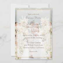 Invitación de boda con foto personalizada elegante