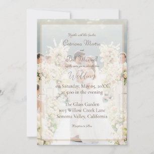 Invitación de boda con foto personalizada elegante