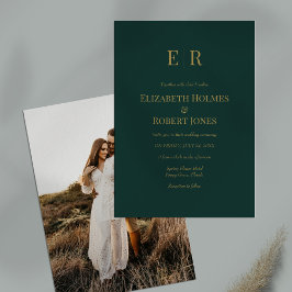 Invitación de Boda con Foto Personalizada Monogram