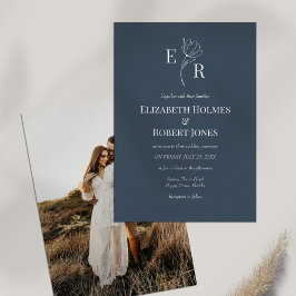 Invitación de Boda con Foto Personalizada y Monogr