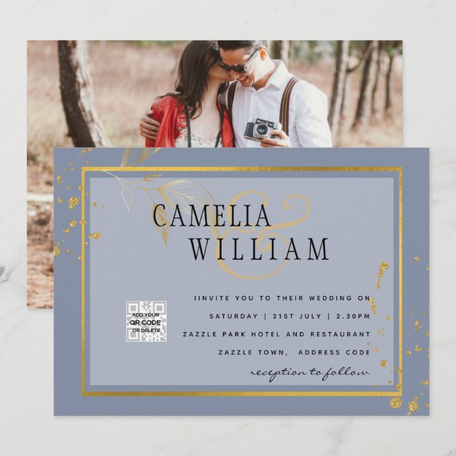 Invitación de Boda con Foto PRESUPUESTO Avisa la F (Anverso / Reverso)