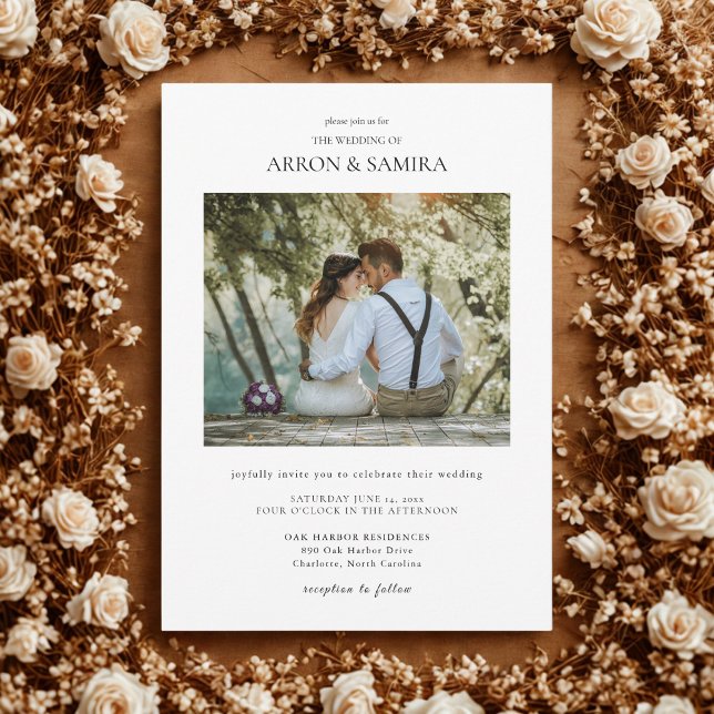 Invitación de boda con foto simple moderna (Subido por el creador)