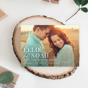 Invitación de boda con foto simple moderna