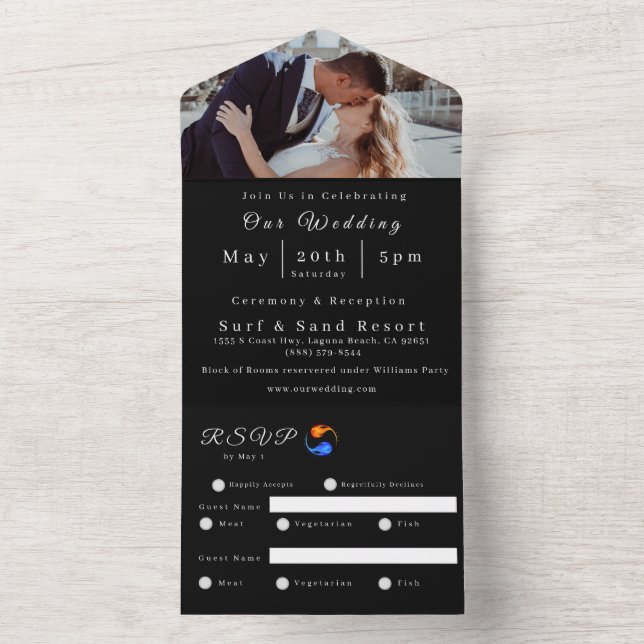 Invitación de Boda con Foto - Tema de Boda de Llam (Interior)