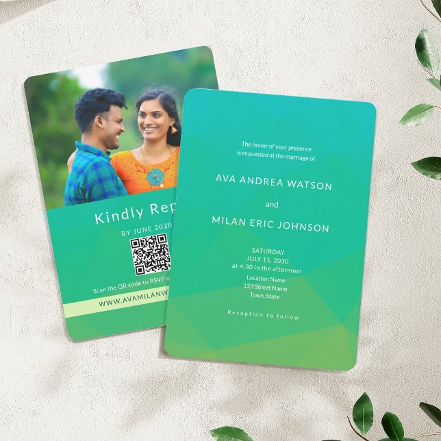 Invitación de Boda con Foto Verde de Cítricos con  (Subido por el creador)