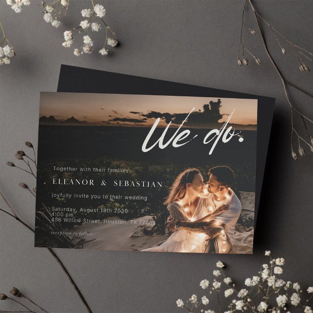 Invitación de boda con foto We Do Romántico Modern (Subido por el creador)