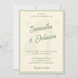Invitación de boda con foto y código QR de raya on